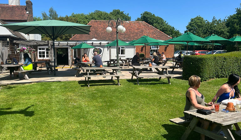 Beer Garden at The Walnut Tree in Runcton